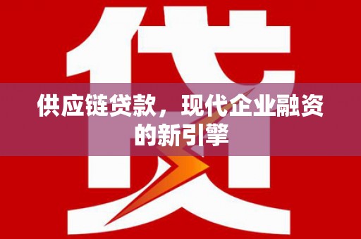大里供应链贷款，现代企业融资的新引擎