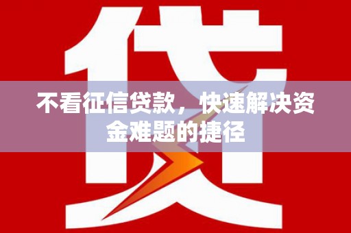 大里不看征信贷款，快速解决资金难题的捷径