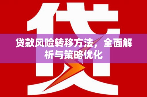 大里贷款风险转移方法，全面解析与策略优化