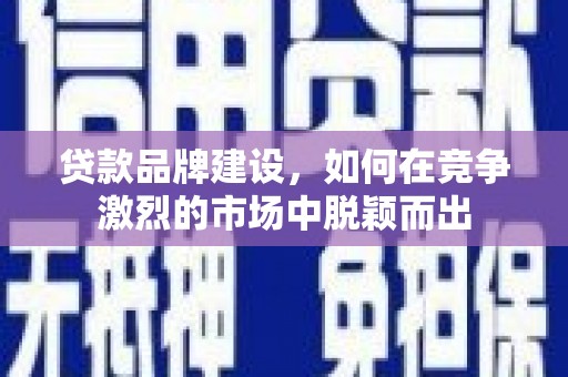 大里贷款品牌建设，如何在竞争激烈的市场中脱颖而出