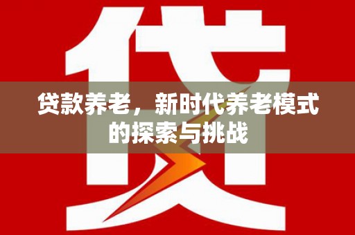 大里贷款养老，新时代养老模式的探索与挑战