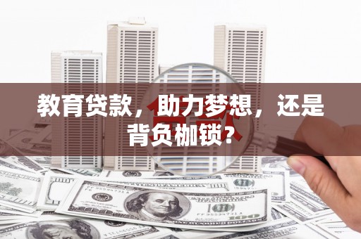 大里教育贷款，助力梦想，还是背负枷锁？