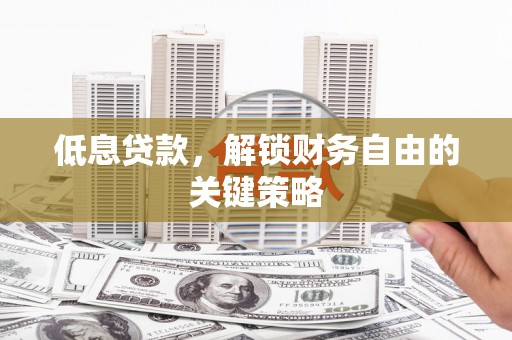 大里低息贷款，解锁财务自由的关键策略