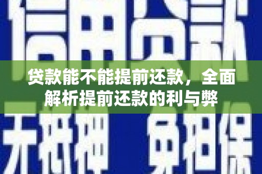 大里贷款能不能提前还款，全面解析提前还款的利与弊