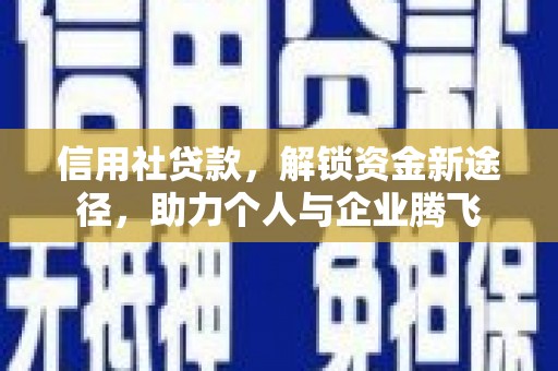 大里信用社贷款，解锁资金新途径，助力个人与企业腾飞